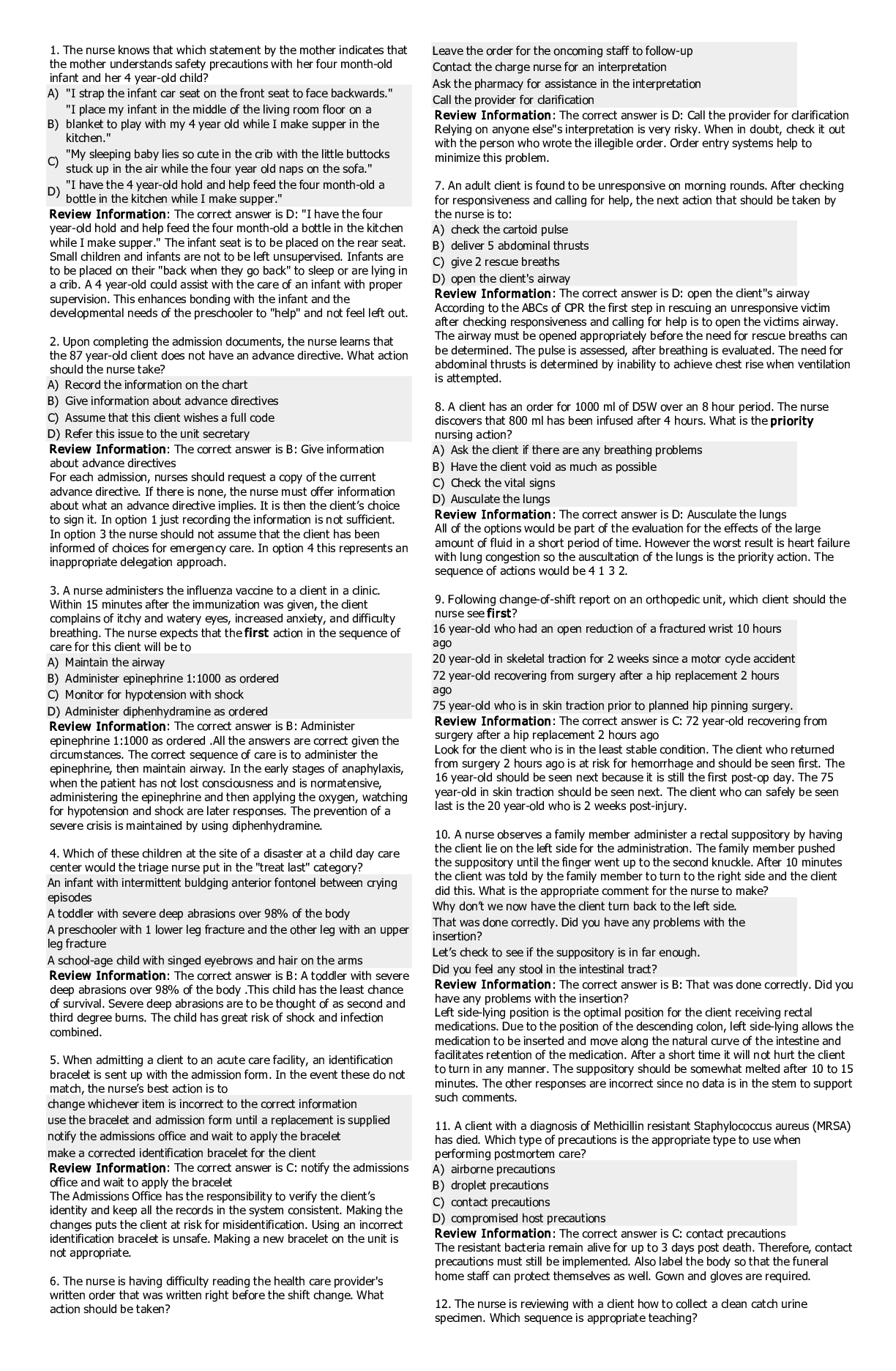 Preview of Test Bank-NCLEX-2021 Updated